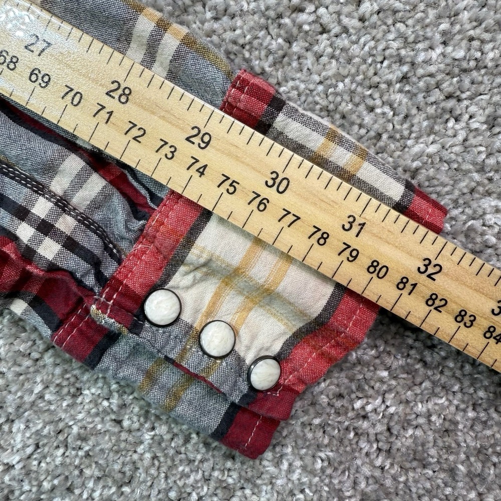 Salt Valley Long‎ Sleeve Pearl Snap Western Button Front Shirt Mens Large Plaid - Picture 7 of 12
